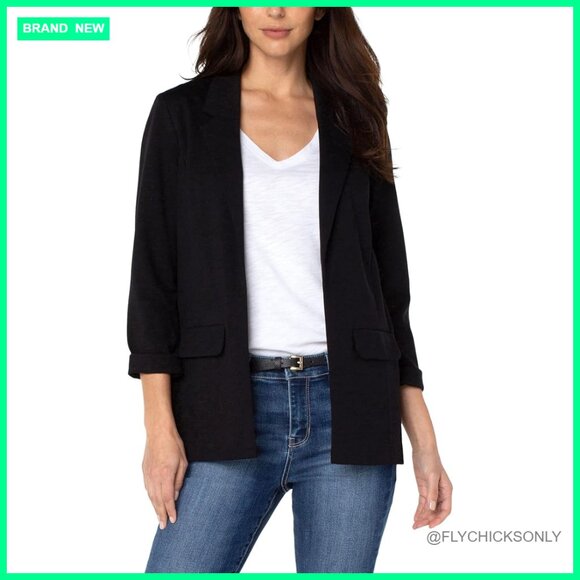 Petite Boyfriend Blazer with Princess Darts Ponte Fabric